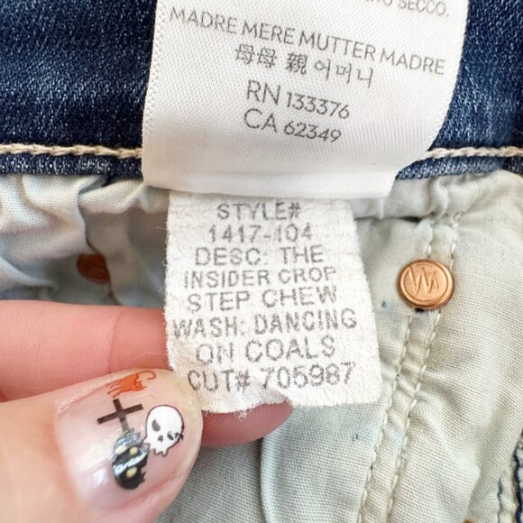 Mother The Insider Crop Step Chew Jeans | Size 29 | Dancin’ on Coals Wash - Picture 16 of 16